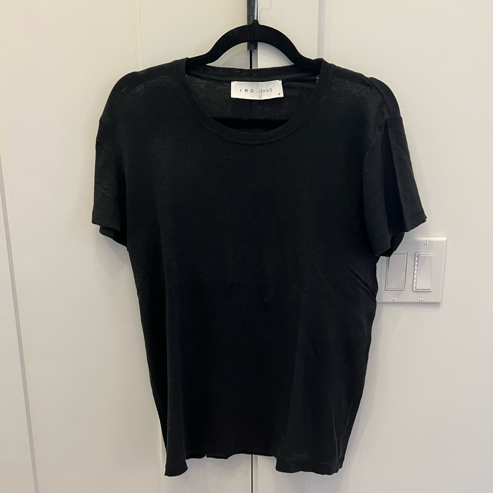IRO Jeans Black Linen Tee